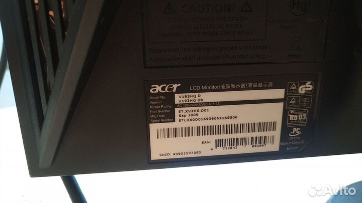 Монитор Acer 19 дюймов