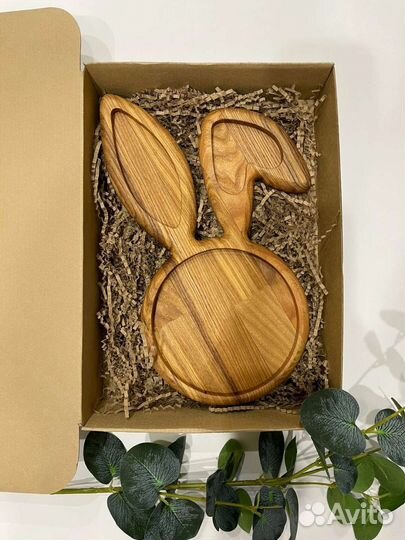 Подарок Менажница Заяц Тарелка из дерева Кролик
