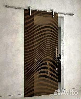 Дверь стеклянная раздвижная