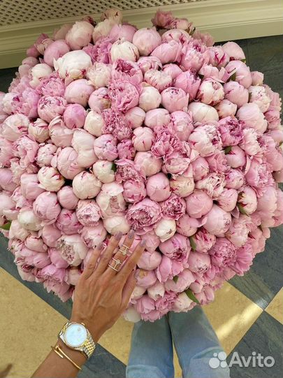 Пионы голландия розовые букет цветы доставка спб