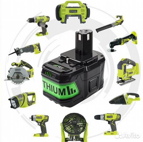 Аккумулятор 18 В Li-ion 9 Ач для Ryobi One+