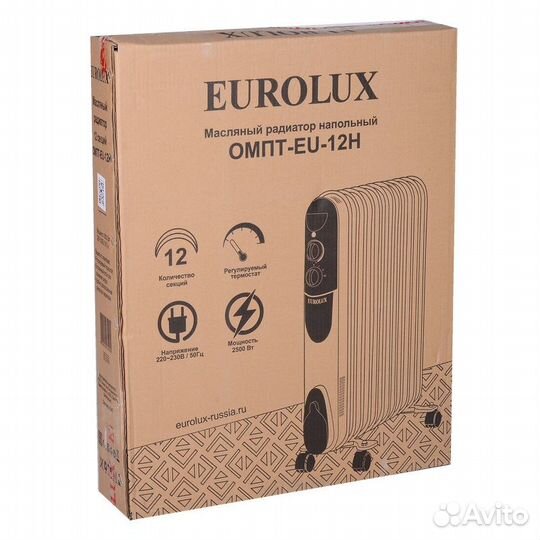 Масляный радиатор с терморегулятором Eurolux омпт