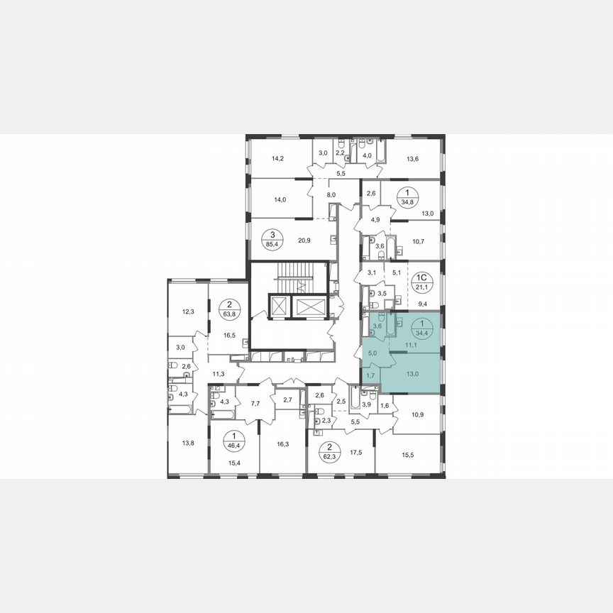 1-к. квартира, 34,4 м², 19/19 эт.