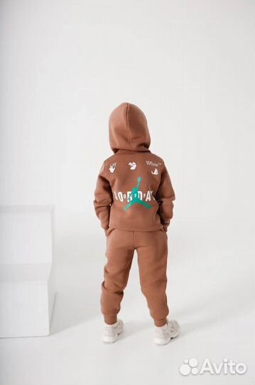 Jordan Air теплый костюм коричневый