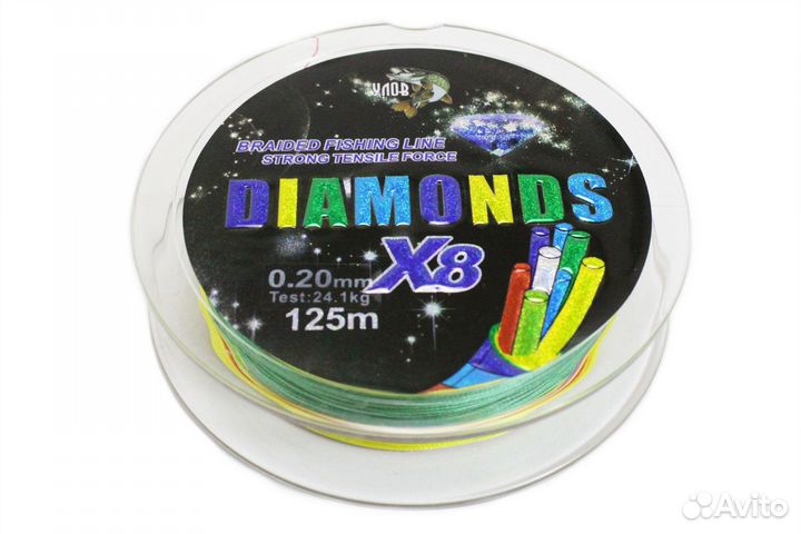 Плетеный шнур для рыбалки, Х8, 125м, d-0.18мм