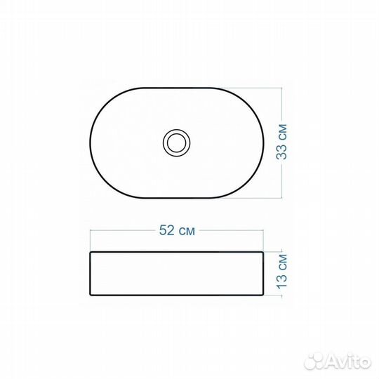 Раковина чаша круглая 410x410x140 белая VA13NS14