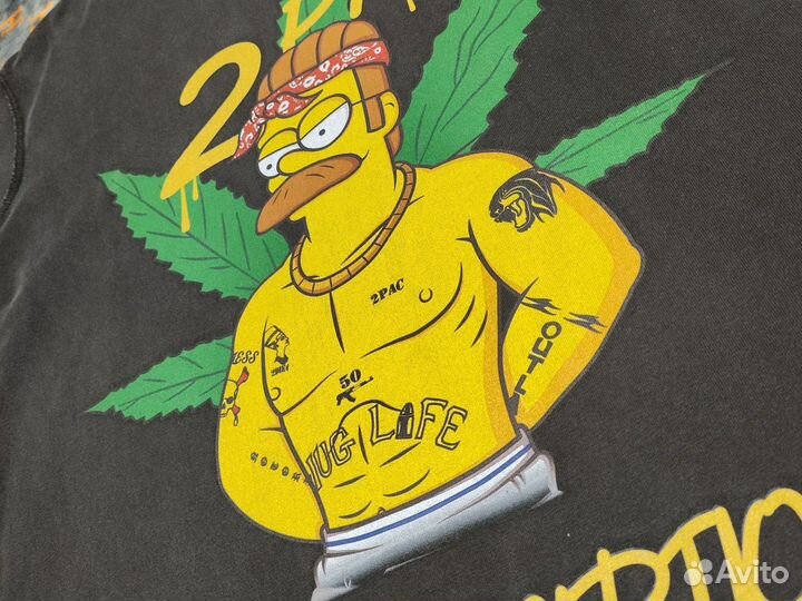 Футболка варенка the simpsons 2PAC Фландерс овер