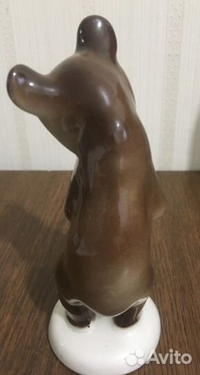Фарфоровые статуэтки лфз бурый мишка медведь СССР