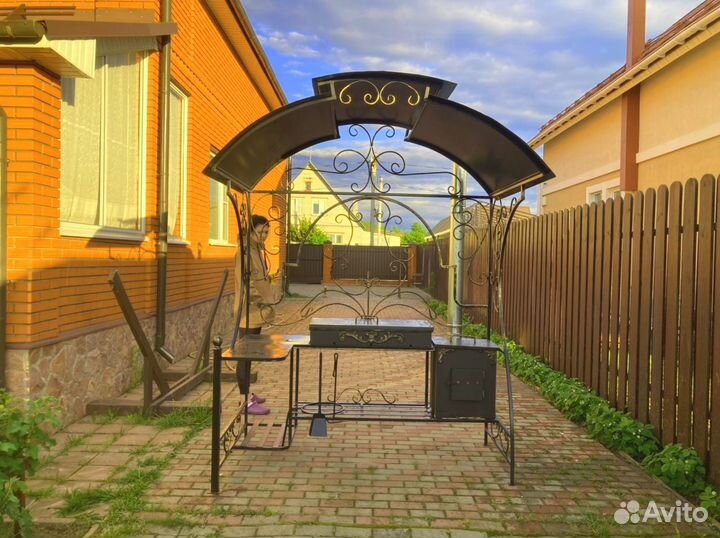 Кованый мангал с печкой