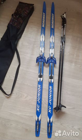 Лыжи+крепления+палки+чехол