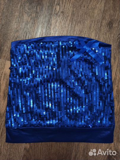Атласный топ с пайетками, 42р