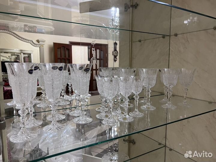 Бокалы чешский хрусталь снежинка