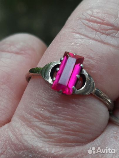 Кольцо серебро 875 проба