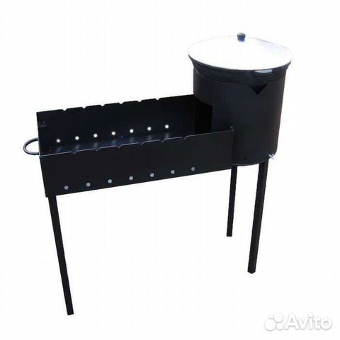 Мангал с казаном с крышкой