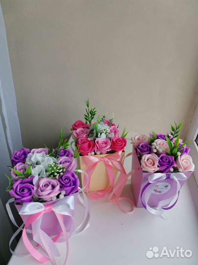 Букет из мыльных роз
