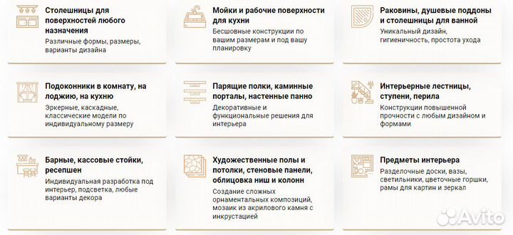 Столешница из искусственного камня / Изделия