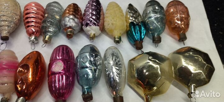 Ёлочные игрушки СССР,30 шт одним лотом стекло