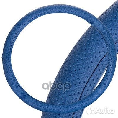 Оплетка,руля,синяя(строчка черная) M 37-39 см S