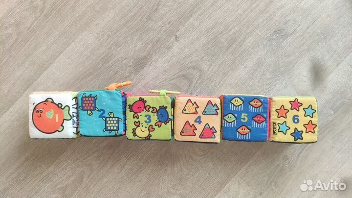 Мягкие кубики развивайки-циферки-картинки