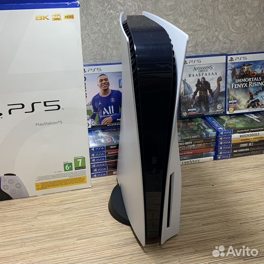 PS5 С Дисководом + 2Джостика + 50Игр Коробка