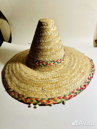 Шляпа мексиканская самбреро соломенная