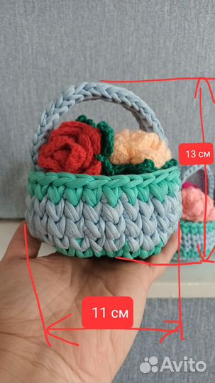 Вязаные корзинки ручной работы