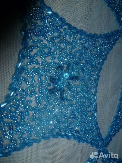 Вышитая биссером сеточка 120 см на 60 см