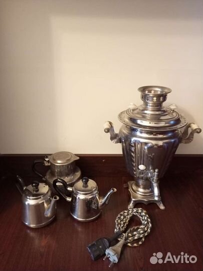 Самовар электрический СССР с 3 чайниками