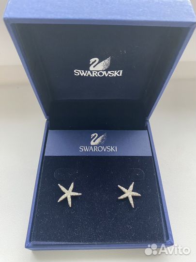Пусеты звездочки swarovski