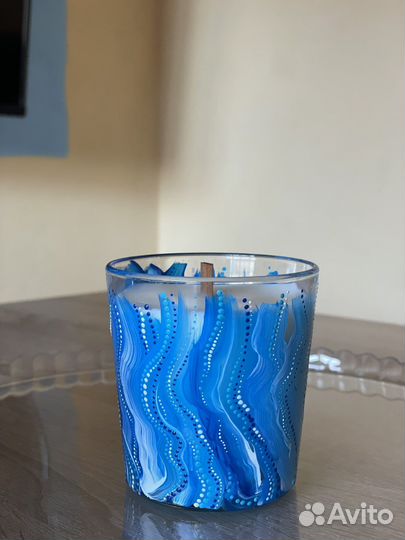 Ароматическая соевая свеча с росписью 200 мл