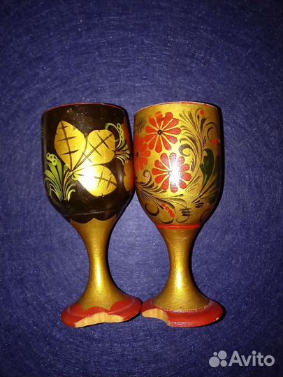 Рюмки деревянные хохлома, роспись
