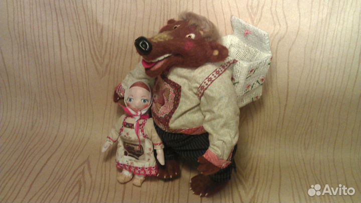 Коллекционная авторская игрушка Маша и медведь