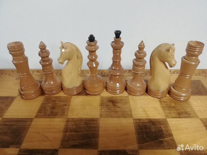 Большие шахматы СССР ручная работа Дуб