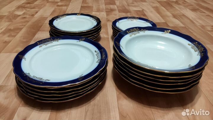 Сервиз, набор тарелок Дулево (крыжовник)