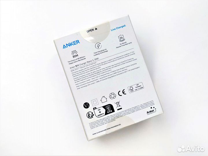 Новая зарядка Anker 511 30W Nano III черная