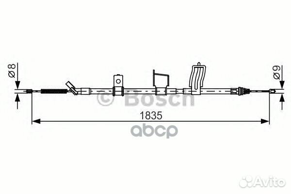 Трос стояночного тормоза зад прав 198748234