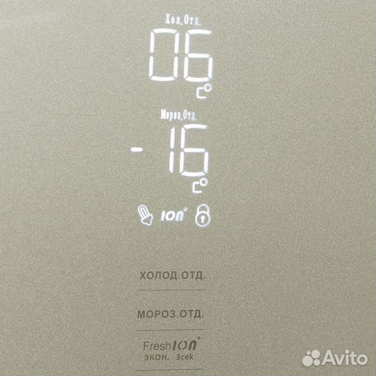 Холодильник Ginzzu NFK-500 Gold glass Новый