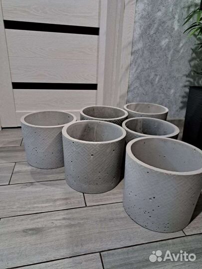 Бетонное кашпо горшок для цветов