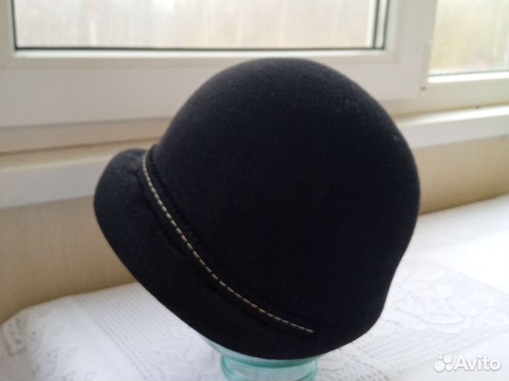 Шляпа фетровая женская черная