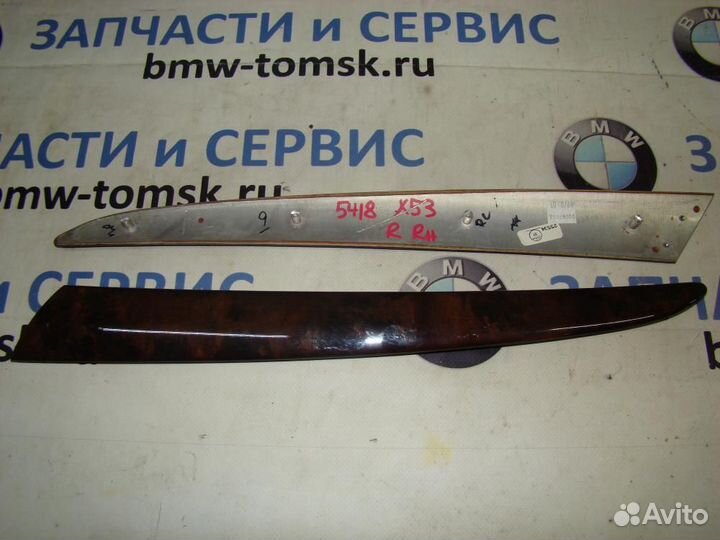 Накладка на обшивку задней правой двери под дерево bmw e53 2001