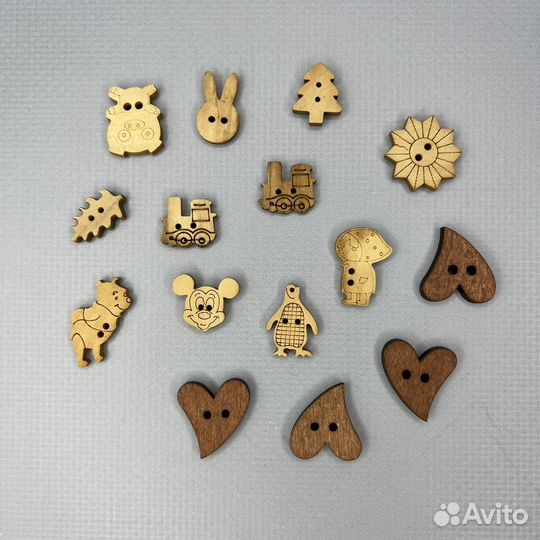 Пуговицы для рукоделия, с камнями, деревянные