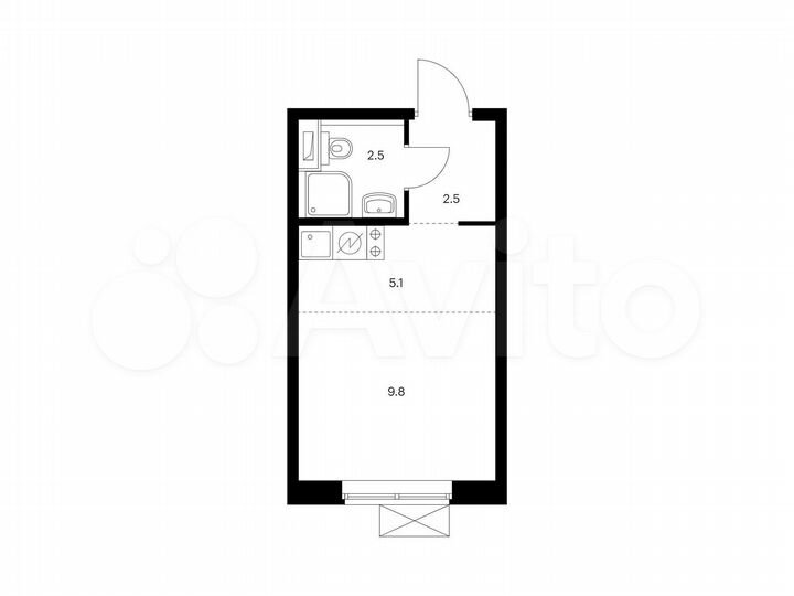 Квартира-студия, 19,9 м², 20/33 эт.