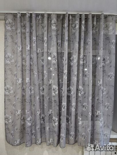 Готовые шторы тюль-лен