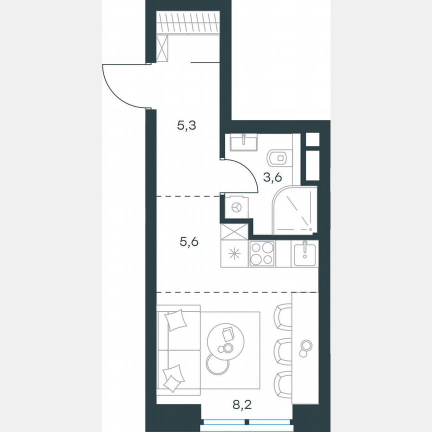 Квартира-студия, 22,7 м², 11/32 эт.