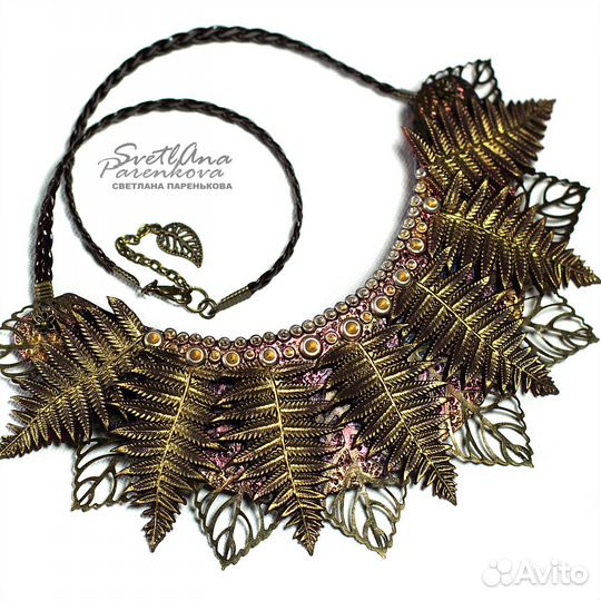 Колье загадка папоротника дизайнерские украшения