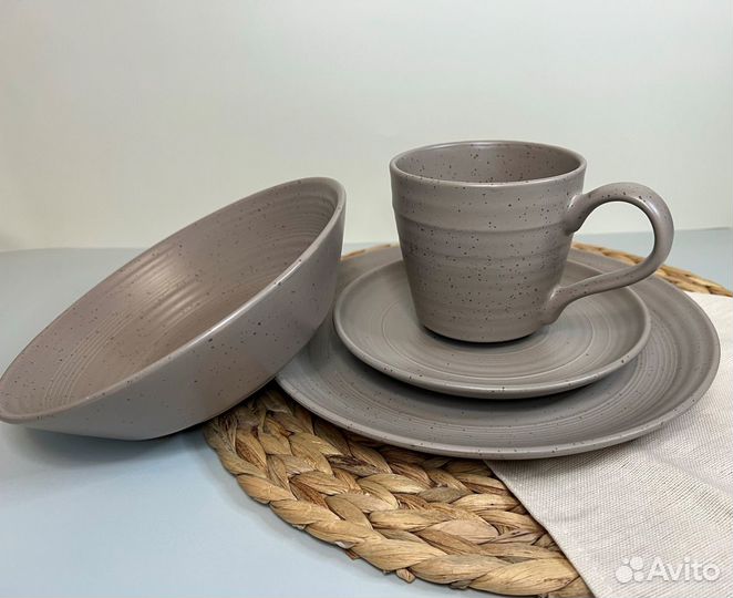 Набор посуды - керамика цвета Капучино