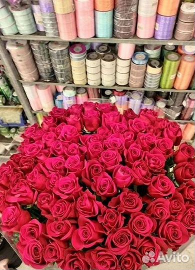 Розы высокие Доставка цветов