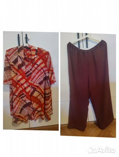 Комплект блузка + брюки 56