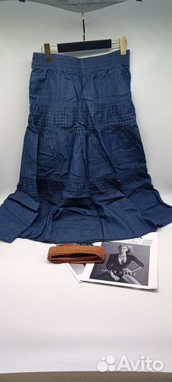 Джинсовая юбка длинная