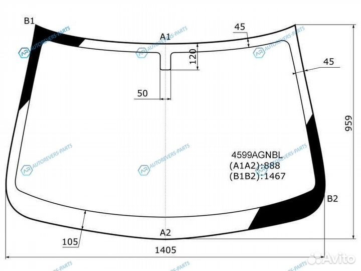 4599agnbl Стекло лобовое LADA granta 45D 11-LADA k